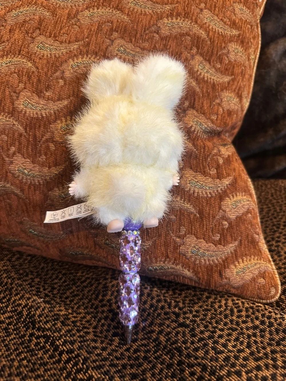 Gorgeous Hand Crafted Pen with an Authentic  Baby Three Bunny as the Focal